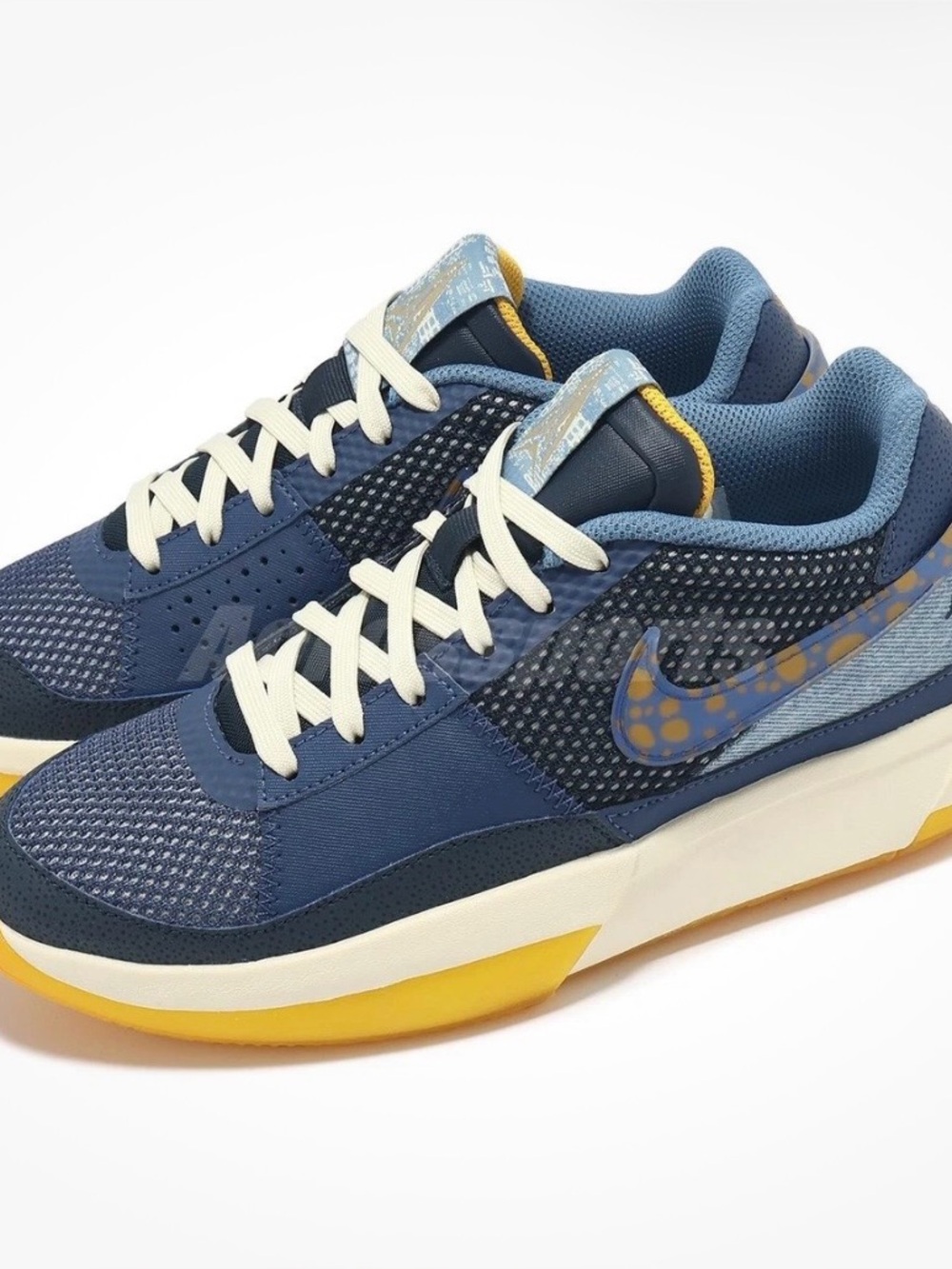 Nike kids Navy and Light Blue Sneakers with Yellow Accents